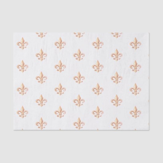 Elegant Roos-Gold  Heraldic Fleur de lis Tissuepapier (Voorkant)