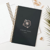 Elegant Roos Gold Hibiscus Flower Personalized Planner