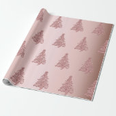 Elegant Roos Gold kerstboomstructuur Cadeaupapier (Uitgerold)