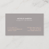 Elegant Roos Gold Leaf Logo op grijs Visitekaartje (Achterkant)