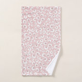Elegant Roos Gold Leopard Print White Patroon Bad Handdoek (Handdoek)