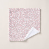 Elegant Roos Gold Leopard Print White Patroon Bad Handdoek (Wasdoekje)