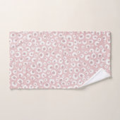 Elegant Roos Gold Leopard Print White Patroon Bad Handdoek (Handdoek)