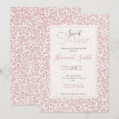 Elegant Roos Gold Leopard Print White Patroon Kaart (Voorkant / Achterkant)