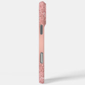 Elegant Roos Gold Luxe Shimmer Monogram Case-Mate iPhone Case (Achterkant / Rechts)