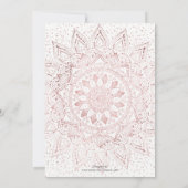 Elegant roos gold mandala confetti bruiloft kaart (Achterkant)