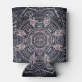 Elegant Roos Gold Mandala Grey Nebula Design Blikjeskoeler (Achterkant)