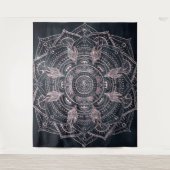 Elegant Roos Gold Mandala Grey Nebula Design Wandkleed (Voorkant)