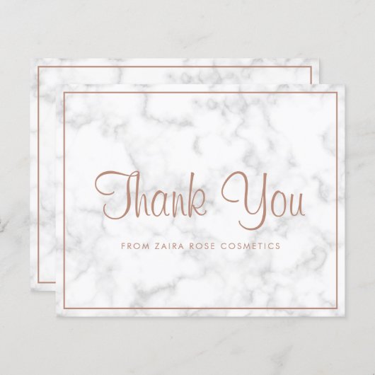 Elegant Roos Gold Marble Budget Hartelijk dank (Voorkant / Achterkant)