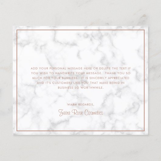 Elegant Roos Gold Marble Budget Hartelijk dank (Achterkant)