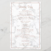 Elegant Roos Gold Marble Modern Wedding Programme (Achterkant)