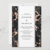 Elegant Roos Gold Marble Virtual Wedding Kaart (Voorkant)