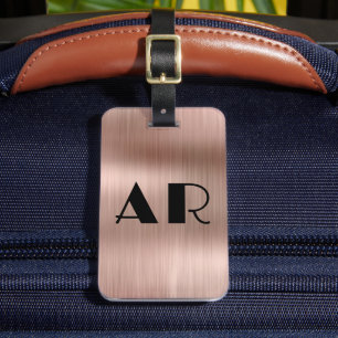 Elegant Roos Gold Metal Twee Monogram Initiaal Bagagelabel