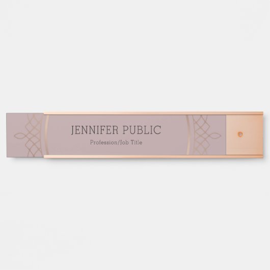 Elegant Roos Gold Modern Simple Sjabloon Top Deurbordje (Voorkant)