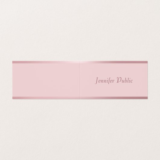 Elegant Roos Gold Moderne handgeschreven scriptnaa Visitekaartjes (Buitenkant ongevouwen)