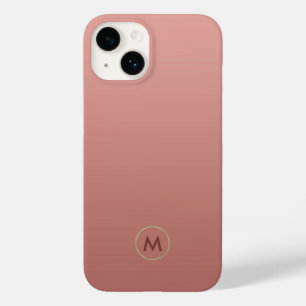 Elegant Roos Gold Monogram Case-Mate iPhone 14 Hoesje