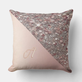 Elegant Roos Gold Monogram Kussen