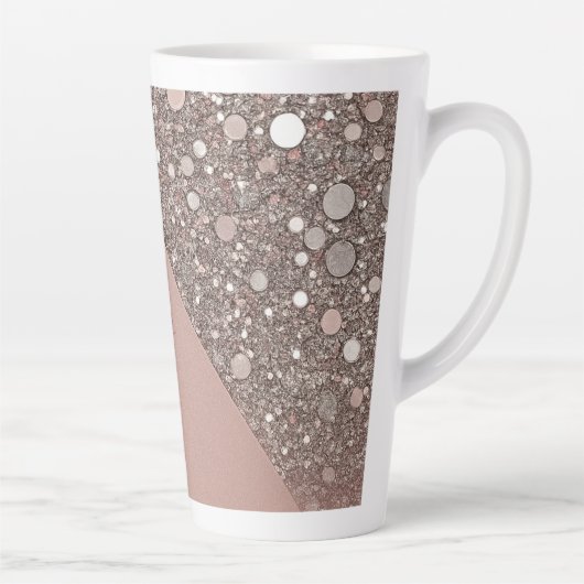 Elegant Roos Gold Monogram Latte Mok (Rechts)