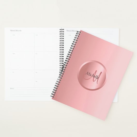 Elegant Roos Gold Monogram Modern Planner (Display)