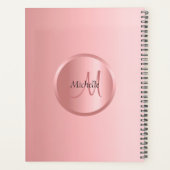 Elegant Roos Gold Monogram Modern Planner (Achterkant)