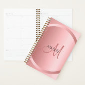 Elegant Roos Gold Monogram Moderne Sjabloon Planner (Display)