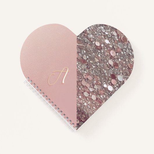 Elegant Roos Gold Monogram Notitieboek (Voorkant)