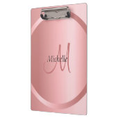 Elegant Roos Gold Monogram Sjabloon Klembord (Links)