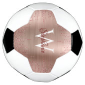 Elegant Roos Gold Monogram Sparkle Voetbal (Gedraaid)