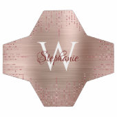 Elegant Roos Gold Monogram Sparkle Voetbal (Enkel)