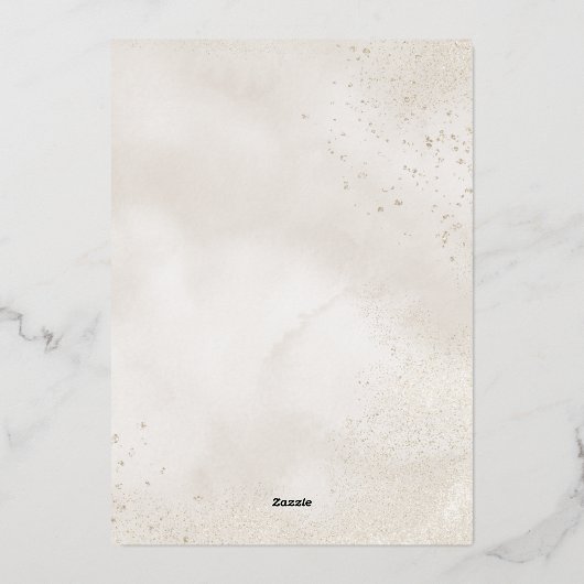 Elegant Roos Gold Monogram Weddenschap Folie Uitno Folie Uitnodiging (Achterkant)