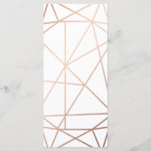 Elegant Roos Gold & Navy Blue Geometrisch 4x9 Menu (Achterkant)