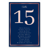 Elegant Roos Gold Navy Luxe bruiloft Kaart (Achterkant)