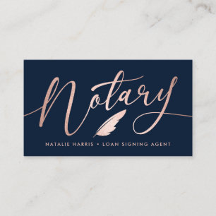Elegant Roos Gold Notary Loating Agent Visitekaartje