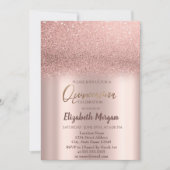 Elegant Roos Gold Ombre Quinceañera Uitnodiging (Voorkant)