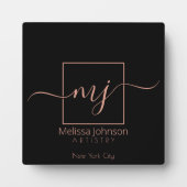 Elegant Roos Gold op zwart Fotoplaat (Voorkant)