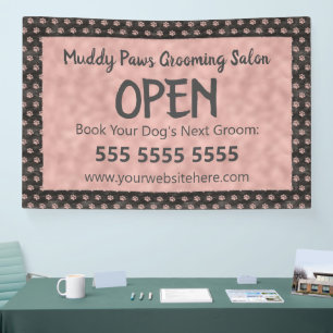 Elegant Roos Gold Paw Drukt Pet Business af Spandoek