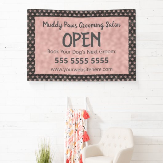 Elegant Roos Gold Paw Drukt Pet Business af Spandoek (Insitu)