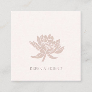 ELEGANT ROOS GOLD PINK LOTUS FLORAL REFER A FRIEND VIERKANTE VISITEKAARTJE