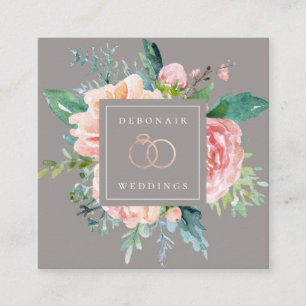 Elegant Roos Gold Rings Floral Vierkante Visitekaartje