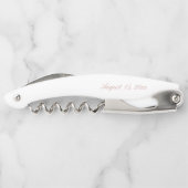 Elegant Roos Gold Script Calligraphy White Wedding Kurkentrekker (Achterkant)