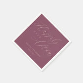 Elegant Roos Gold Script Mauve bruiloft servetten (Hoek)
