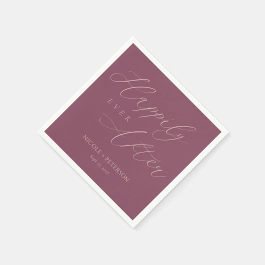 Elegant Roos Gold Script Mauve bruiloft servetten (Hoek)