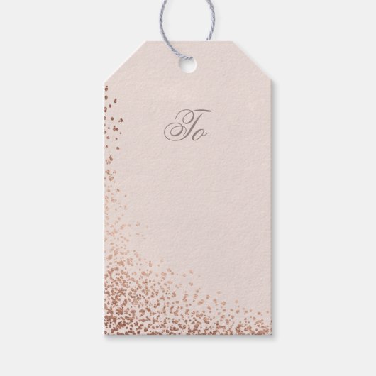 Elegant Roos Gold Shimmer Cadeaulabel (Voorkant)