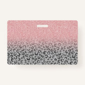 Elegant Roos Gold Silver Glitter Leopard Print Badge (Achterkant)