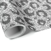 Elegant Roos Gold Silver Glitter Leopard Print Cadeaupapier (Rol Hoek)
