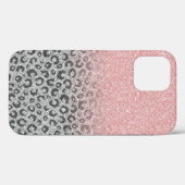 Elegant Roos Gold Silver Glitter Leopard Print Case-Mate iPhone Case (Achterkant (horizontaal))