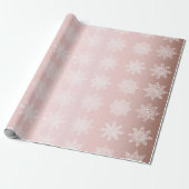 Elegant Roos Gold Snowflake-kerstpatroon Cadeaupapier (Uitgerold)