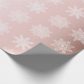 Elegant Roos Gold Snowflake-kerstpatroon Cadeaupapier (Hoek)