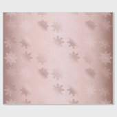 Elegant Roos Gold Snowflake-kerstpatroon Cadeaupapier (Vlak)