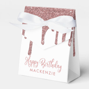 Elegant Roos Gold Sparkle Glitter Drift Birthday Bedankdoosjes